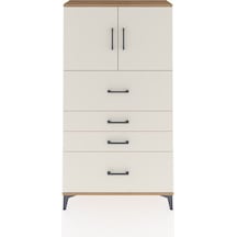 Arges Dolap 2 Raflı 4 Çekmeceli 2 Kapaklı 88x30x163 Çam-aytaşı Çam