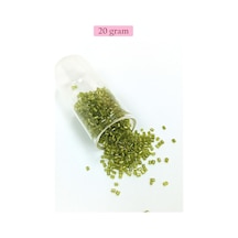 Kesme Cam Boncuk 2mm - 20 Gram - Şeffaf Çimen Yeşili -bnc345