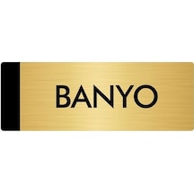 Metal Yönlendirme Levhası, Departman Kapı Isimliği Banyo 5x20 Cm Altın Renk