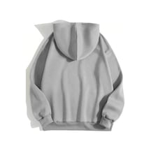 Tarzyeri Erkek Düz Kapüşonlu Üç İplik Pamuklu Sweatshirt - Boyalı Gri Gri