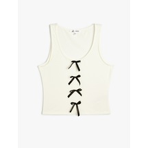 Koton Fiyonklu Üst Kolsuz U Yaka Slim Fit Ekru 4sal30307ık Ekru
