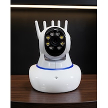 Motorlu 1080p Wifi Kamera 5 Antenli Led Aydınlatmalı Uuczzzwifikameraaaaa3 Beyaz