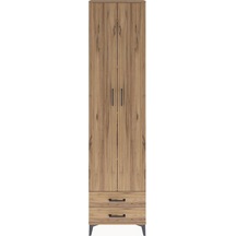 Arges Dolap 5 Raflı 2 Çekmeceli 2 Kapaklı 60x30x243 Çam-çam Çam
