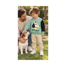 Messlife Köpek Baskılı Mint Yeşili Erkek Çocuk Sweatshirt Yeşil - 929241309 Yeşil