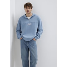 Mavi - Mvjns Nakışlı Yarı Fermuarlı Mavi Sweatshirt 0s10543-86998 Mavi Mavi - Mvjns Nakışlı Yarı Fermuarlı Mavi Sweatshirt 0s10543-86998 Mavi
