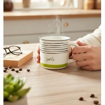 Tekli Emay Green Porselen Kupa-5761 Çok Renkli