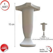 Alkur homeline 4 Adet 10 cm Plastik Beyaz Bingolu ( 1 cm Ayarlan