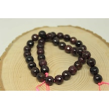 Yasamtohumu Lal Granat Garnet Taşı Faset Kesim Yarım Dizi 10 MM 18 CM