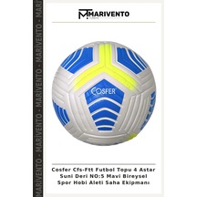 Cosfer Cfs-ftt Futbol Topu 4 Astar Suni Deri No:5 Mavi Bireysel Spor Hobi Aleti Saha Ekipmanı