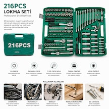 216pcs Lokma Seti Lokma - Soket - Bits Adaptör - 3ad.cırcır Kolu Plastik Çantalı 5492