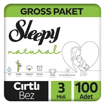 Sleepy Natural Gross Paket Bebek Bezi 3 Numara Midi 100 Adet