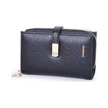 Nas Bag Kadın Orta Boy Kartlık Kağıt Para Ve Bozuk Para Tasarımına Sahip Siyah Victoria 16x9 Cm