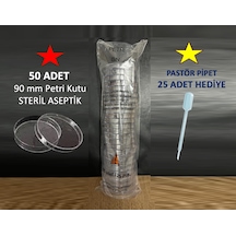 Fıratmed 90 MM Aseptik Steril Plastik Petri Kabı Kutu 50 Adet