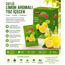 24 Lü Limon Aromalı Toz İçecek 24 Lü Kutu C Vitaminli Pratik Soğuk İçecek Tozu 10 G