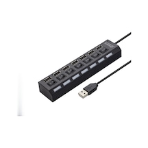 Usb Anahtarlı Hub 7 Port 480 Mbps Siyah Hdx7001