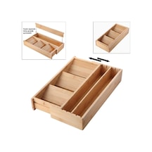 Ayarlanabilir Bambu Kaşıklık Ve Çekmece İçi Organizer - 5-7 Bölmeli Genişleyebilir Çatal Bıçak Diğer