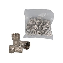 Powermaster Pm-683 F Konnektör Rg6/u4 Uydu Anten Kablo Uyumlu Çevirmeli Vidalı Tip 100'lü Paket