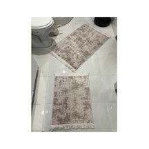Buççin Online Mağaza Banyo Paspas Takımı Ikili Kaymaz Taban Makinada Yıkanabilir Polyester Orta 6 - 12 Mm Kahverengi Çok Renkli