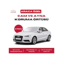 Audi A3 Buz Ve Kar Önleyici Aynalı Cam Koruma Örtüsü - 4 Mevsim Güneş Korumalı
