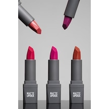 Yoğun Renk Veren Uzun Süre Kalıcı Nemlendirici Kadifemsi Mat Ruj - Lipstick 424 Ruby Red 0