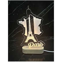 No.8 Paris Temalı Led Işıklı Pleksi Gece Lambası