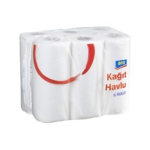 Aro Kağıt Havlu 2 Katlı 6'lı Paket - Hızlı Emişli Havlu Kağıt 8'li Avantaj Paketi - 8 Adet Tarı