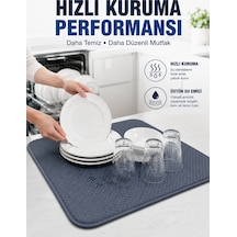 Bulaşık Kurutma Matı Geniş Yüzeyli Mikrofiber Tezgâh Koruyucu Kurutma Matı 10'lu Set