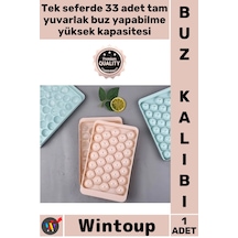 Buzkalıbı 33 Bölmeli Buzluk İçecek Hazırlama Aparatı Estetik Sunum Kabı Yuvarlak Buz Yapma Kalıbı Çok Renkli