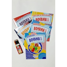Kalem Hediyeli Boyama Kitapları Seti-1 - 5 Kitap Takım