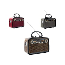 Hubrendy Tekno Bluetooth Hoparlör Ahşap Renk Vintage Işıklı Nostaljik Radyo Fm Ahşap Görünümlü