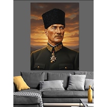 Kalpaklı Mustafa Kemal Atatürk Dekoratif Kanvas - Mdf Ahşap Tablo