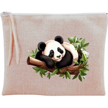 Daldaki Panda Baskılı Makyaj Çantası