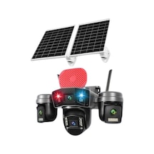 O-kam Ok-336 Premium 4g Solar Çift Panelli 4 Lensli Sirenli Kamera
