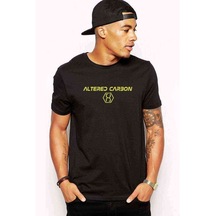 Altered Carbon Logo & Yazi Baskılı Siyah Erkek Tshirt