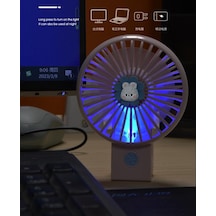 Taşınabilir Mini Usb Fan Led Işıklı Masa Üstü 3 Kademeli Dahili Işık Şarj Edilebilir Mini Vantilatör Soğutucu Cep Boyu 11cm Mini Fan Ys2269 - Mavi Ys2269 - Mavi Acı Kahverengi