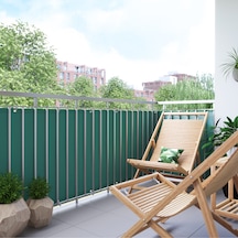 7 Metre X 100 Cm Yeşil Renk Polyester Balkon Demiri Brandası Su Geçirmez 1.sınıf 650g Çok Renkli