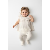 Tiffany Baby & Kids Nope Müslin Tasarımlı Fırfırlı Kolsuz Üst Bej