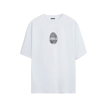 Thewert Unisex Unıque Baskılı Beyaz Oversize Tshirt