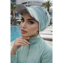Aişe Tesettür Mint Degrade Havuz - Deniz Şapkası / Mayo Üstüne Kullanılabilir