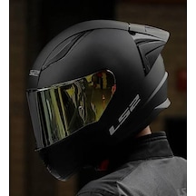 Ls2 Rapıd 2 Race Mat Siyah Fullface Motosiklet Kaskı Gold Camlı Mat Siyah