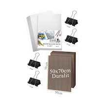 Karakalem Eskiz Çizim Seti Durolit Seti 50x70 Cm Duralit 1 Adet 50x70 Resim Kağıdı 25 Adet Mandal Metal 4 Adet