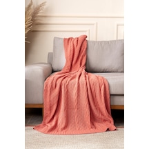 Mendi Somon Akrilik Throw Tv Battaniyesi 130x170 2536 Somon