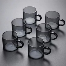 6 Adet 113ml Cam Füme Renk Fincan Espresso Kahve Fincanı Isıya Dayanıklı Çay Seti Çay Fincanı Çok Renkli