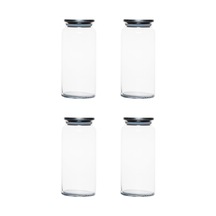 4401 Bormio Metal Kapaklı 4lü Cam Kavanoz Seti Vakum Kapaklı Saklama Düzenleme Kabı Seti 1400ml Diğer