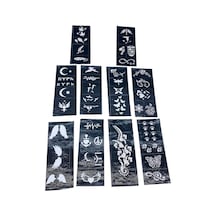 Mix Desen 8x20cm Tüp Kına Desen Çıkartma Şablonu 10 Parça 4801