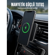 15w Hızlı Şarj Destekli Manyetik Araç Telefon Tutucu Kablosuz Araç Şarj Standı