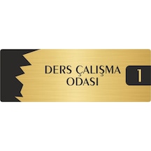 Metal Departman Kapı İsimliği, Yönlendirme Levhası Ders Çalışma Odası 1 5x20 Cm Altın Renk