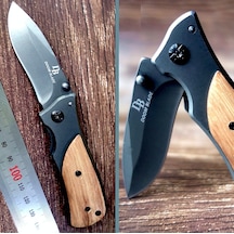 Omeniv Doom Blade 57hrc Çelik Kamp Çakı Ahşap Saplı Outdoor Kahverengi