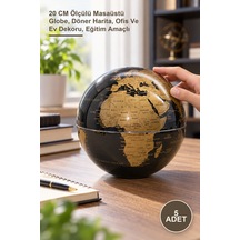 5 Adet Masa Üstü Dönen Dünya Küre 20 Cm Ölçülü Masaüstü Globe, Döner Harita, Ofis Ve Ev Dekoru, Eğitim Amaçlı