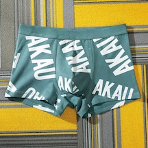 Yeşil Nefes Alabilen Harfler Gençlik Kişilik Sevimli Dörtgen Pantolon Trend Erkek İç Çamaşırı Erkek Pamuk Boxer Şort